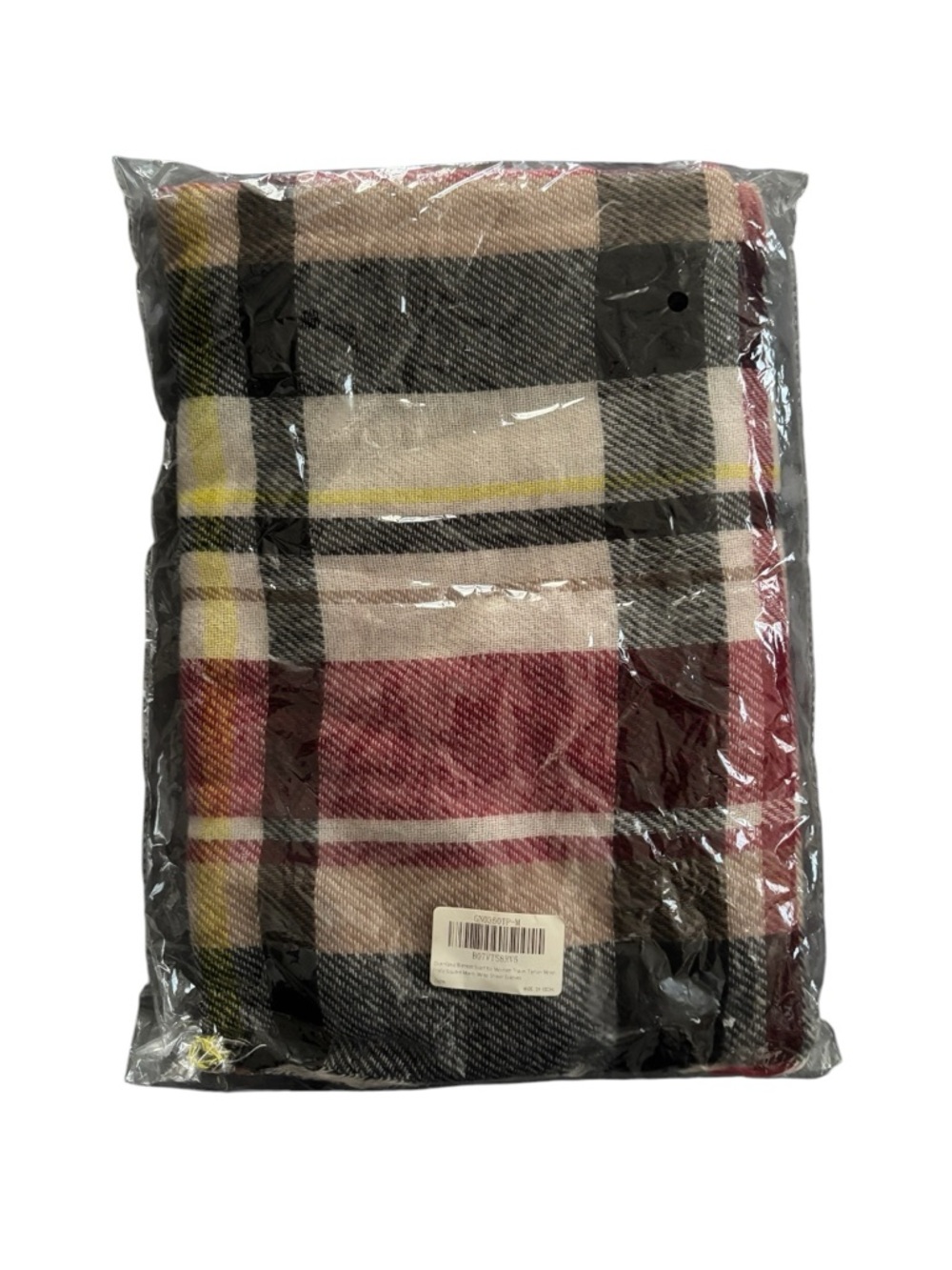 Plaid Blanket Scarf in Neutral Tones